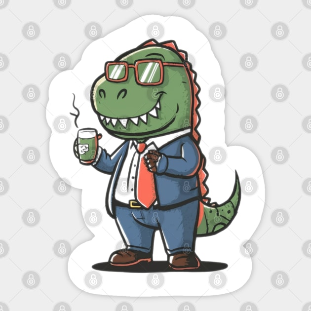 Dino Enterpreneur Sticker by Ridzdesign